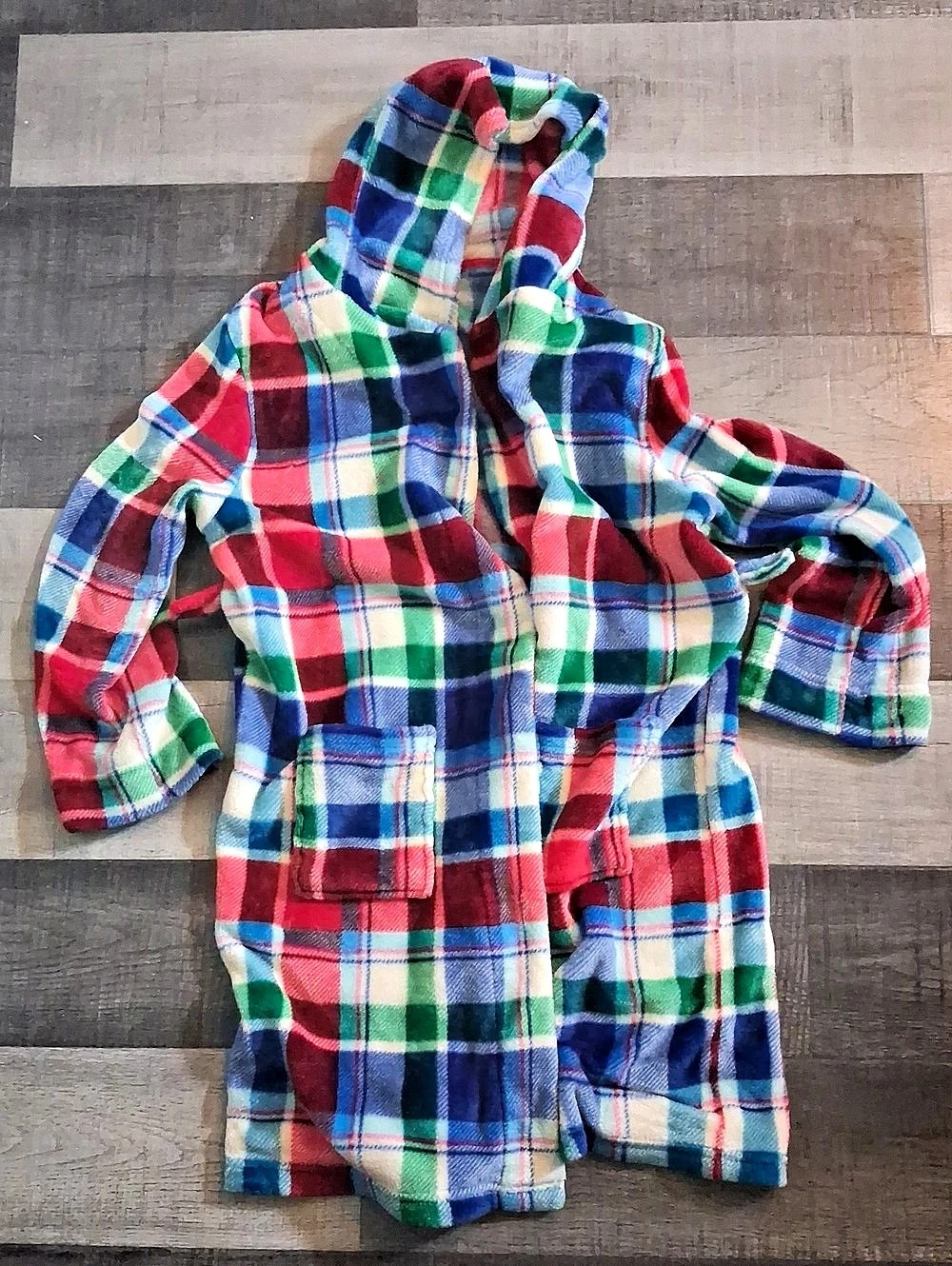 Cat and Jack Plaid Hooded Fleece Robe